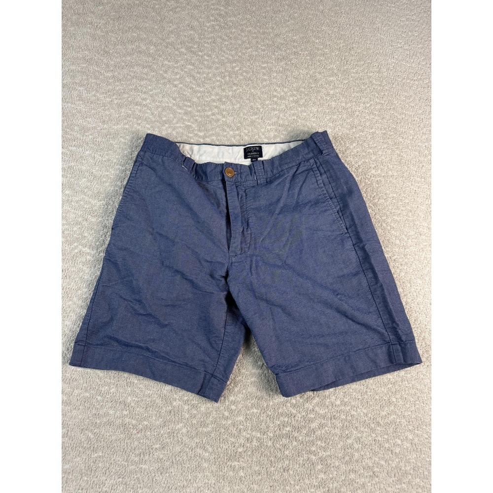 J.CREW Gramercy Shorts Mens 30 Blue Cotton Chino Flat Front Casual Style‎ 37201